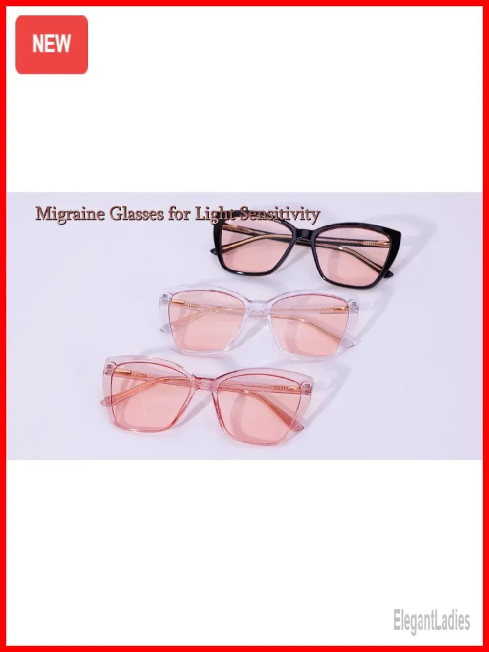 FL-41 Migraine Glasses Light Sensitivity Photophobia Indoor Outdoor LED Eyewear